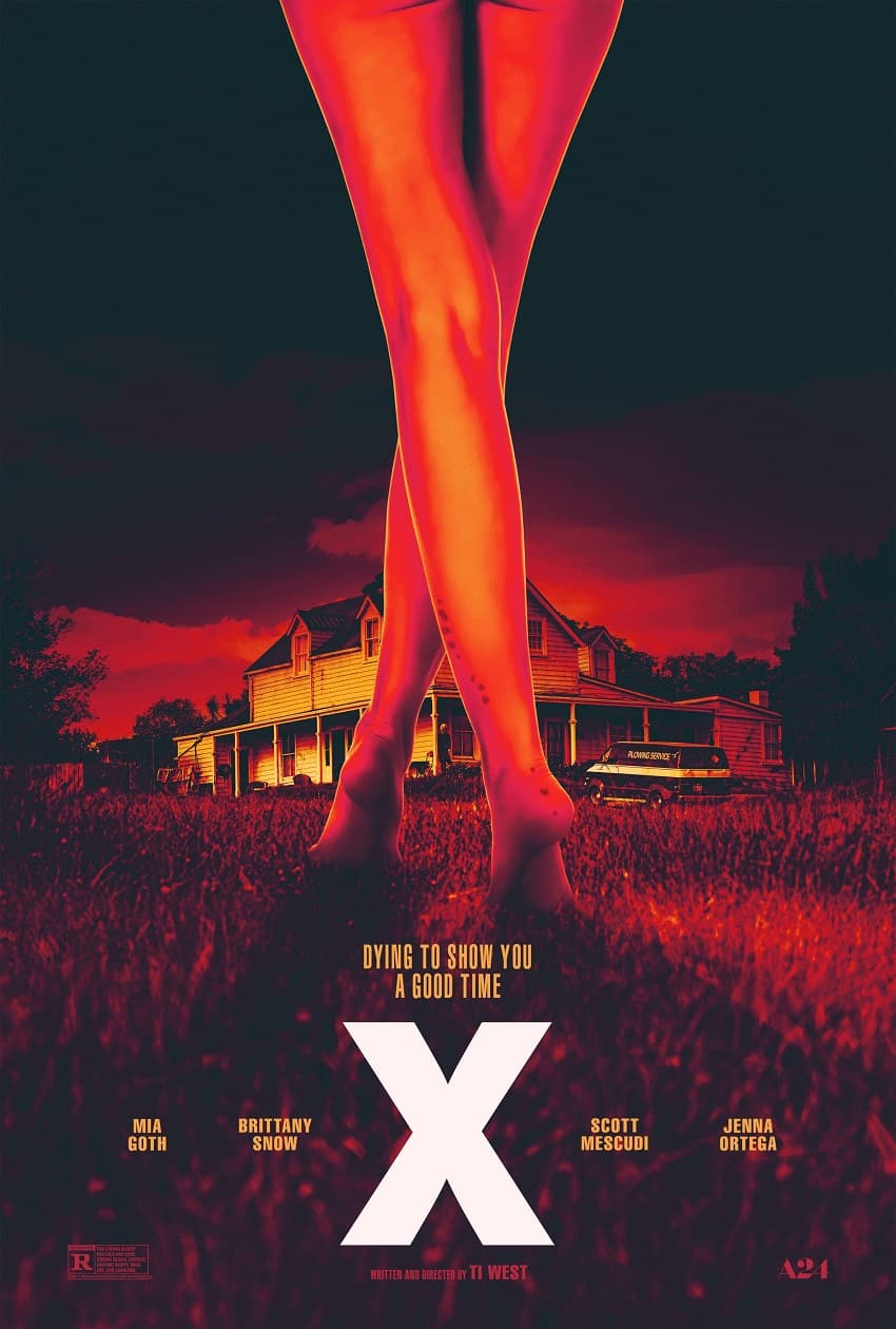 A24 показала трейлер комедийного хоррора X («Икс») - нового фильма режиссёра «Таинства» и «З/Л/О» - Постер