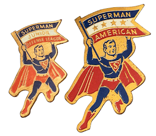 1942 Superman Junior Defense League of America - Bread Premium Pinback Badge