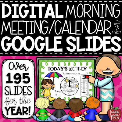 Digital Morning Meeting Calendar for the Smartboard in Google Slides