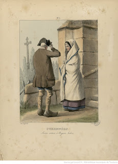 Название :  Pyrénées - Ancien costume à Bagnère Luchon (sic) Автор  :  Pingret, Édouard (1788-1875). Illustrateur