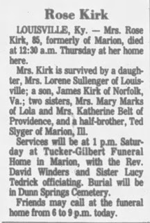 Rose Sliger Kirk Obituary