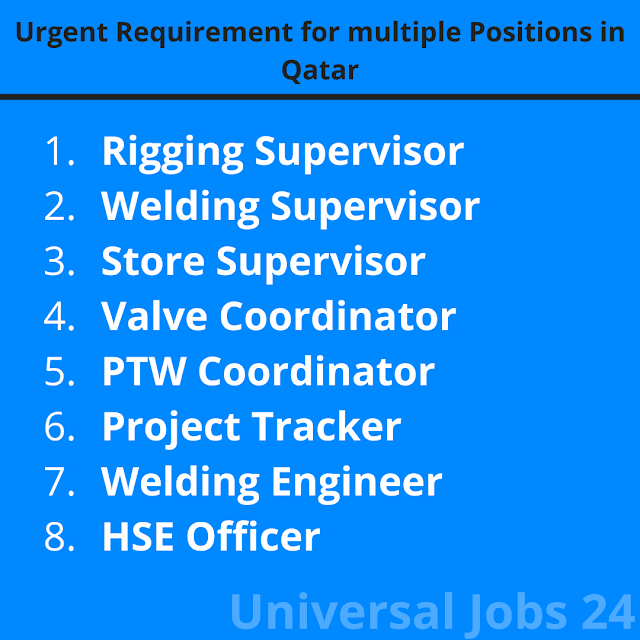 Urgent Requirement for multiple Positions in Qatar