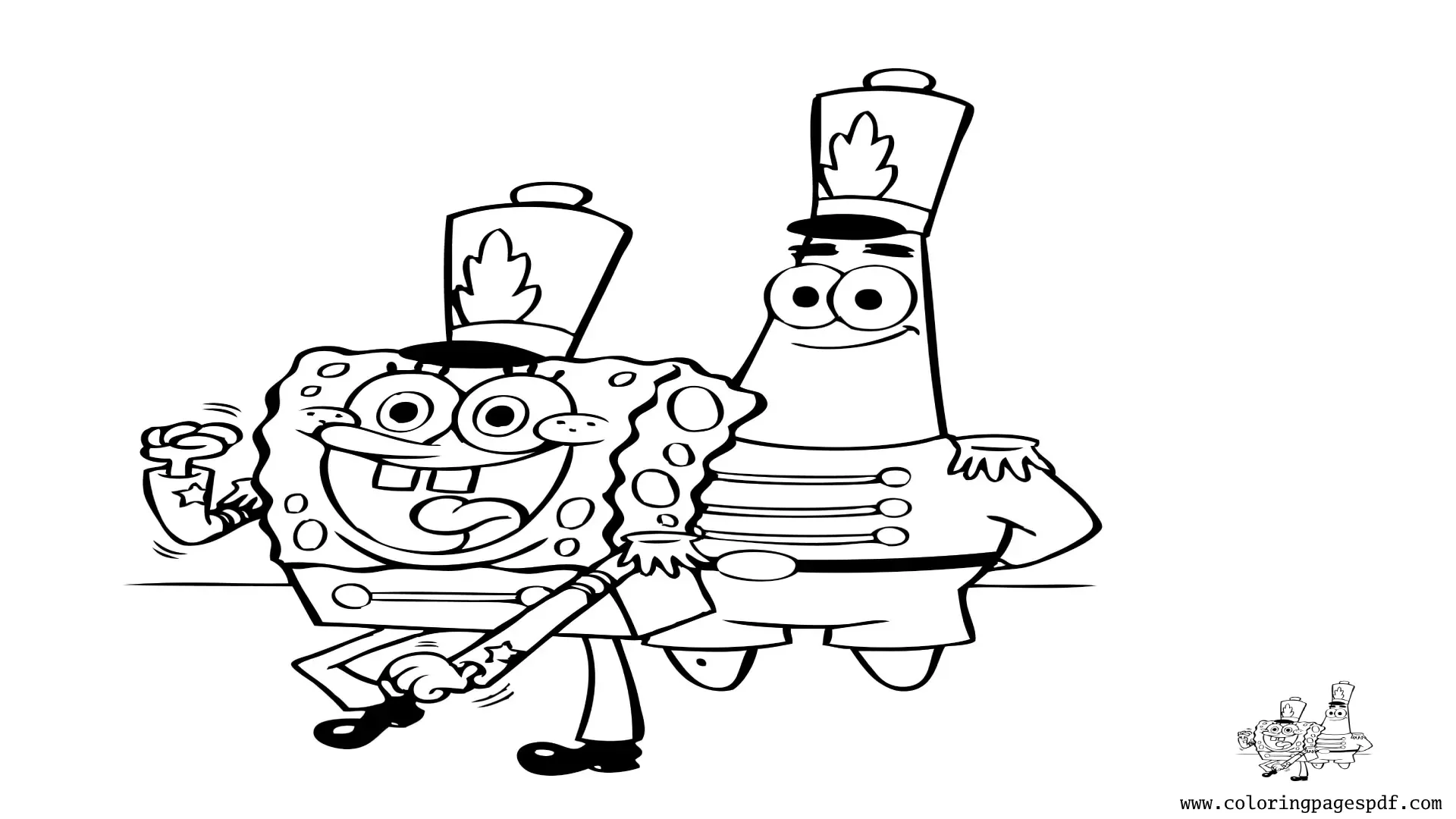Coloring Pages Of SpongeBob And Patrick Dancing