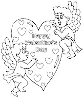Happy Valentine's day - 2 angels holding a heart