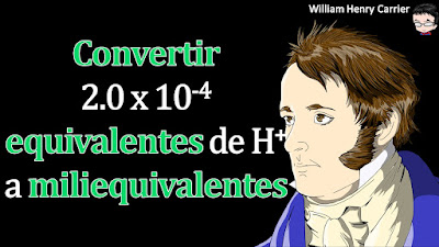 ¿Cuantos miliequivalentes hay en 2.0 x 10-4 equivalentes de H+?