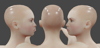 Head of Human back and side view for 3d model reference images free download
