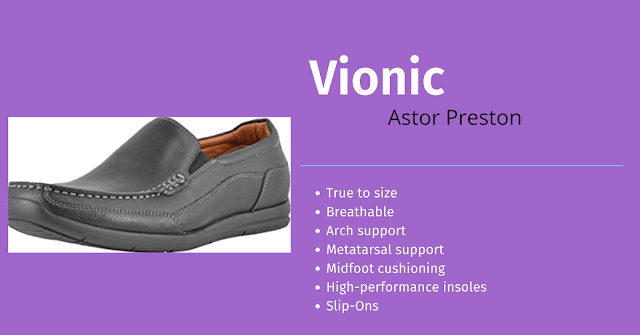 Vionic Men's Astor Preston dress shoes for plantar fasciitis