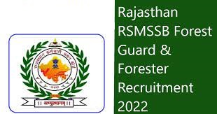Rajasthan RSMSSB Forest Guard / Forester Recruitment 2022 Apply Online