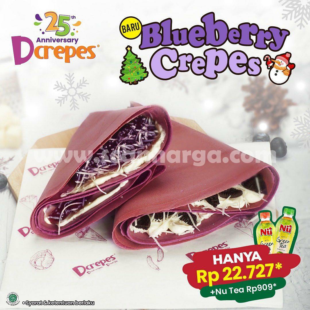 Blueberry Crepes Menu Baru Dcrepes harga hanya Rp. 22.727