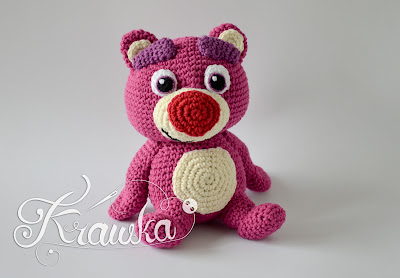 Krawka: Pink Teddy Bear - classic Teddy crochet amigurumi pattern by Krawka