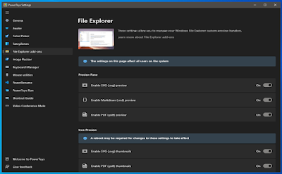 Thumbnail file explorer add-ons