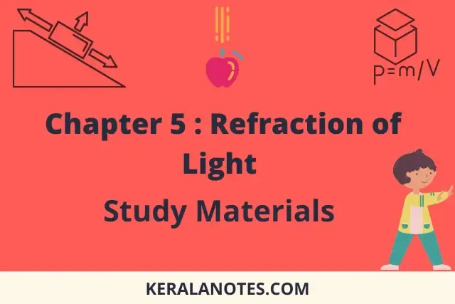 Kerala SSLC Physics Chapter 5 Refraction of Light Notes