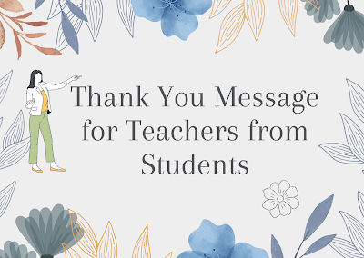 Image of Thank you message from Teacher from Student