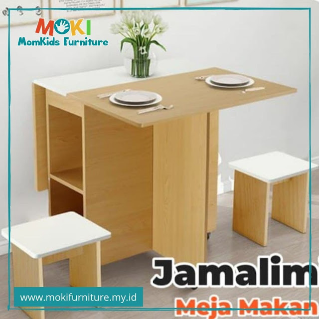 meja makan lipat minimalis moki furniture