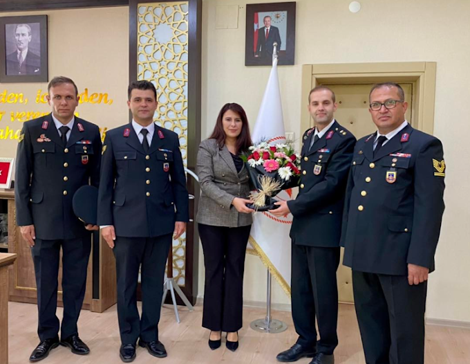 Bozkır Jandarma 'dan Kaymakam Dalmış'a ziyaret.