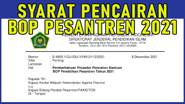 Syarat Pencairan BOP Pesantren 2021