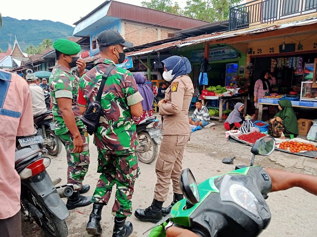 Personil Koramil 06/Singkarak Imbau Masyarakat Taati Protokol Kesehatan