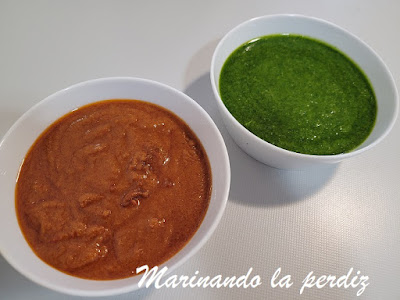 Mojo verde y mojo rojo picón