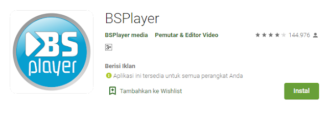 Aplikasi Pemutar Video di Ponsel Android BSPlayer