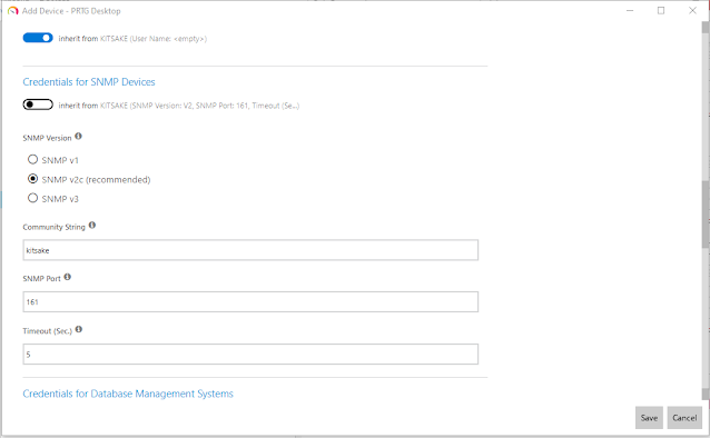 Setting Credentials for SNMP Devices