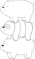 Tower of bears - from bottom to top: Ice Bear, pan pan panda and Grizz the grizzly