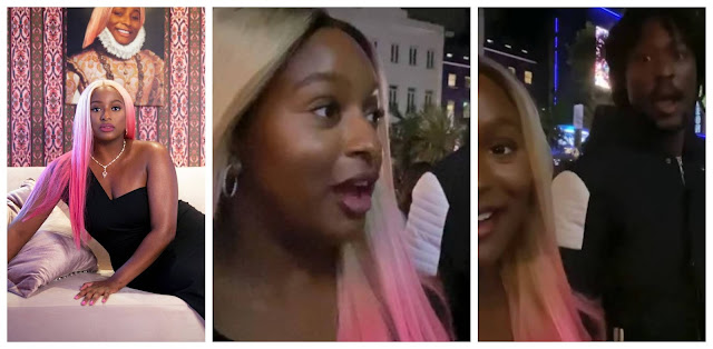 Moment DJ Cuppy took to her heels after her date reveals he is a Nigerian (Video)