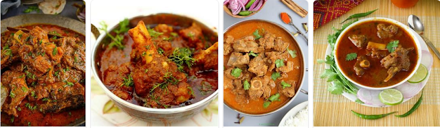 Mutton Curry Plate Images in Different styles