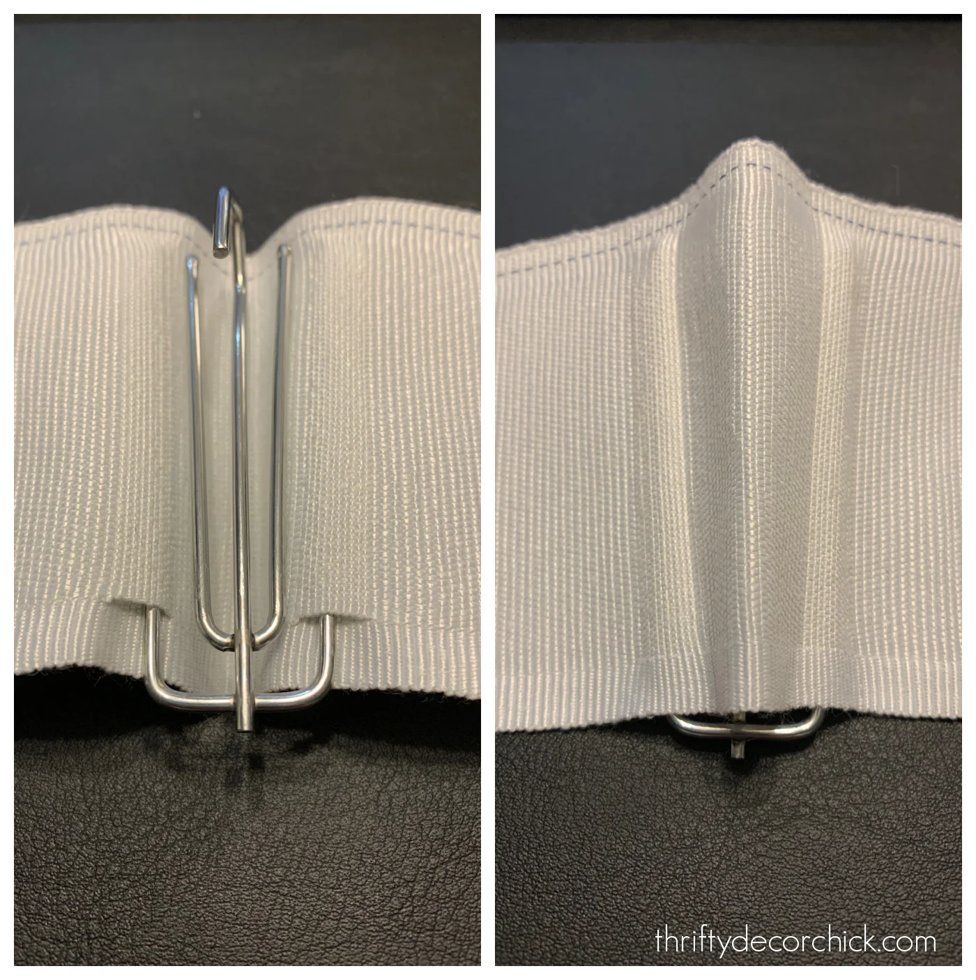 DIY inverted pleat on curtains