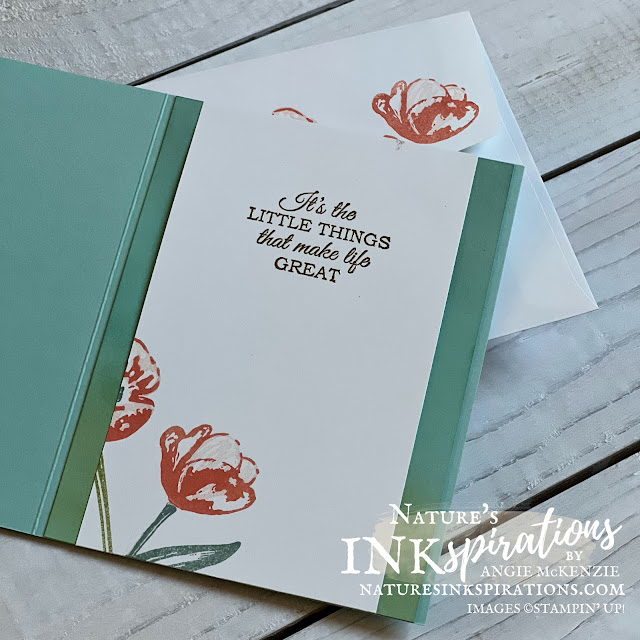 Inside of Flowering Tulips card | Nature's INKspirations by Angie McKenzie