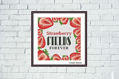 Strawberry fields forever funny cross stitch pattern