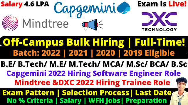 Capgemini Off Campus Drive 2022