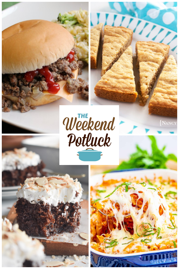 A virtual recipe swap with Maid Rite Sandwiches, Brown Sugar Shortbread, Almond Joy Poke Cake, Chicken Parmesan Casserole and dozens more!