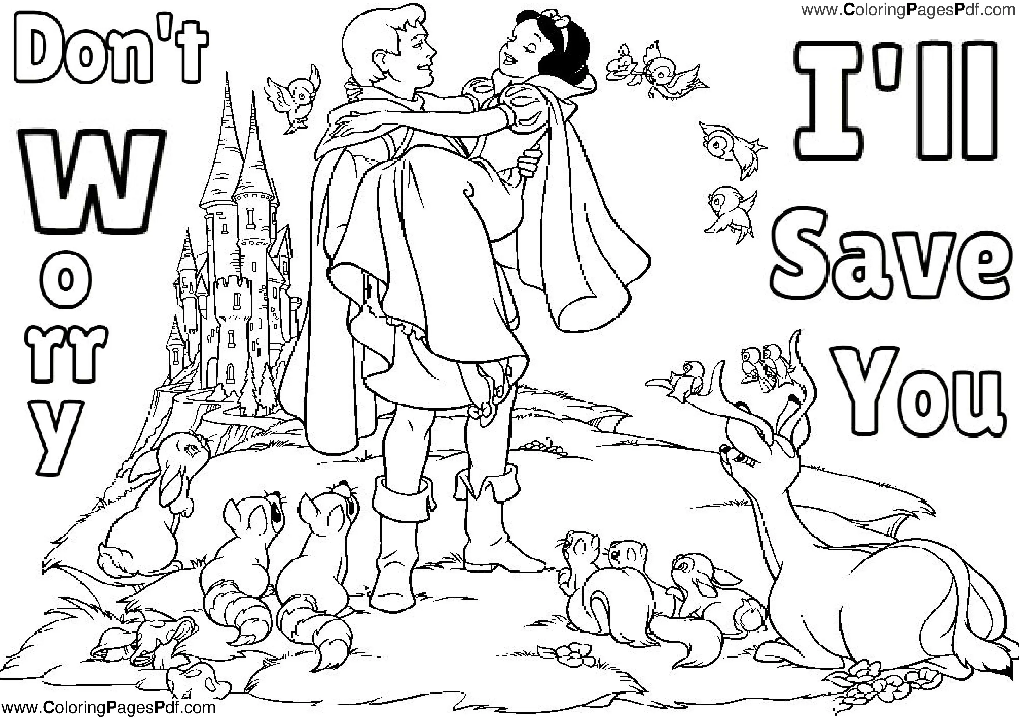Free snow white coloring pages