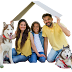 Family with Pet Dog Transparent Image