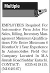 Automobile company jobs karachi sindh