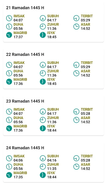 Jadwal Imsakiyah Ramadan 1445 H/2024 M Kabupaten Pasuruan Provinsi Jawa Timur