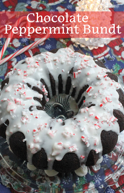 Food Lust People Love: This Chocolate Peppermint Bundt starts with a mint chocolate batter, baked up tender, finished with peppermint glaze and crushed peppermint candy canes, perfect flavors for the holiday season!