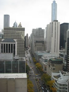 South view of Michigan Avenue from former Tip Top Tap lounge space in Chicago, Illinois