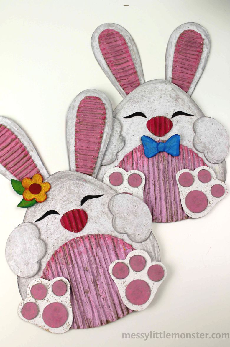 Cardboard bunny craft for kids