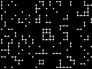 The example image of the creative coding technique 'node-garden'.