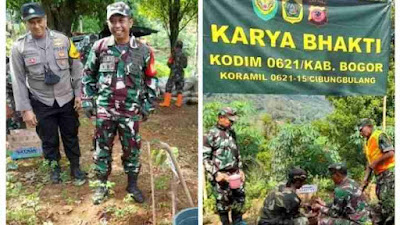 Desa Cibunian di Kabupaten Bogor Menjadi Lebih Hijau Berkat Inisiatif Kodim 0621/Kab.Bogor.