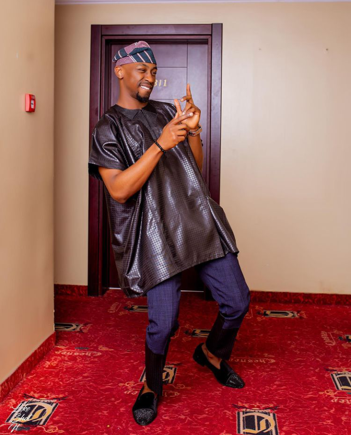 BBNaija: Saga steps out for his media round Day 3, says "Omoluabi is on the move again" (See pictures)