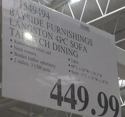 Deal for the Bayside Furnishings Langston 4-Piece Sofa Table Set at Costco