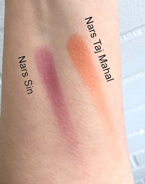 NARS Cosmetics Blush Sin Taj Mahal orange purple blusher makeup swatch