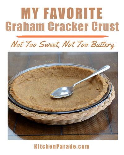 My Favorite Graham Cracker Crust ♥ KitchenParade.com. Just two ingredients for a crisp, sturdy crust that's not too sweet, not too buttery.