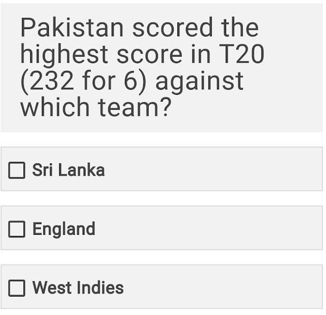Pakistan scored the highest score in T20 (232 for 6) against which team?