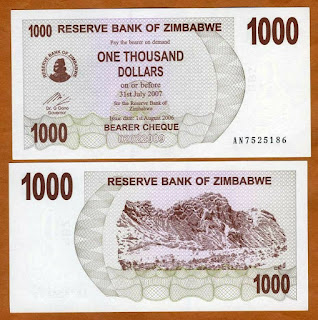 Z23 ZIMBABWE 1000 DOLLAR UNC 2006 (P-44) 