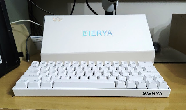 dierya dk63 Wired Bluetooth Gaming Keyboard White New