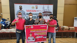 Percepatan Vaksinasi COVID-19, Polres Lhokseumawe Gandeng Smartfren Bagikan Sembako untuk Peserta Vaksinasi