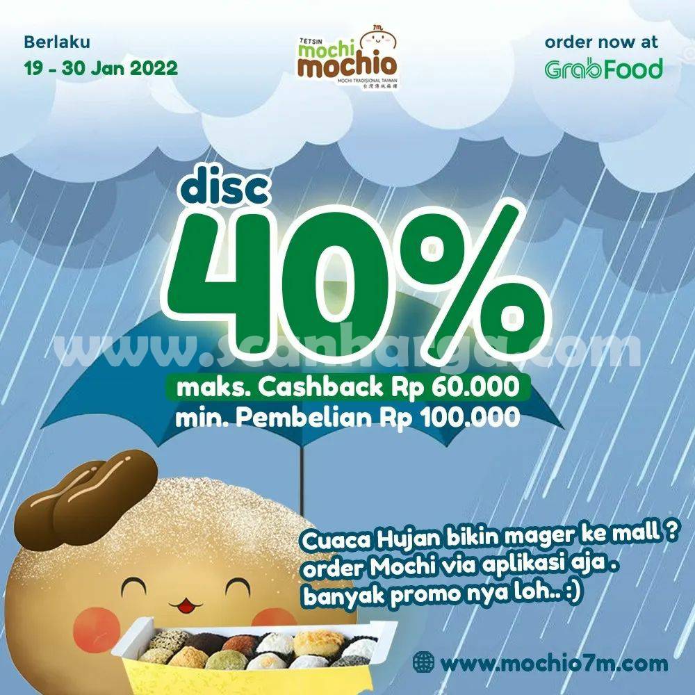 Promo MOCHI MOCHIO GRABFOOD DISKON hingga 40%